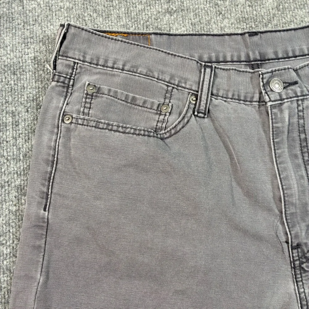 Levis 514 Straight Fit Pants Mens 36x32 Gray Stretch Twill Workwear Casual